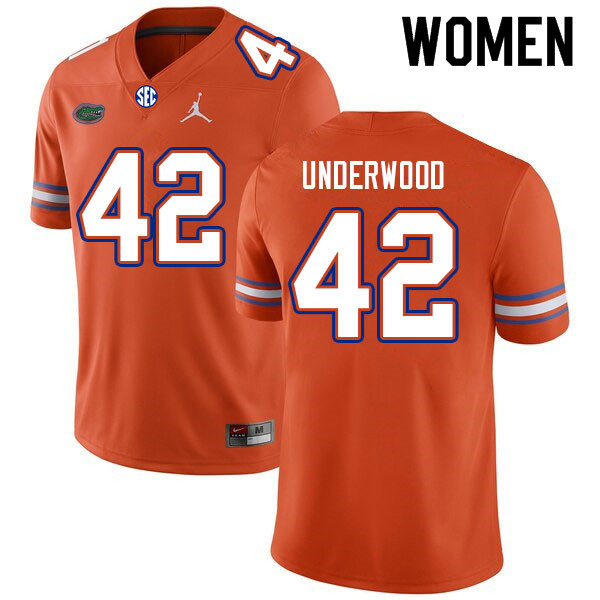 Women #42 Rocco Underwood Florida Gators College Football Jerseys Sale-Orange